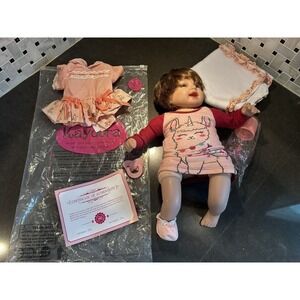SWEET KAYDORA BABY DOLL, 16" VINYL /FABRIC, BROWN HAIR, BLUE EYES WITH BOX